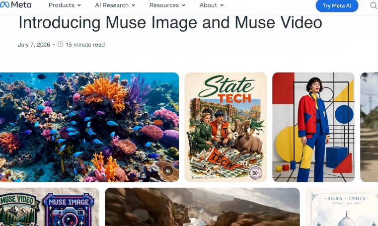 Meta正式发布自研Muse Image图像生成模型 Meta正式发布自研Muse Image图像生成模型