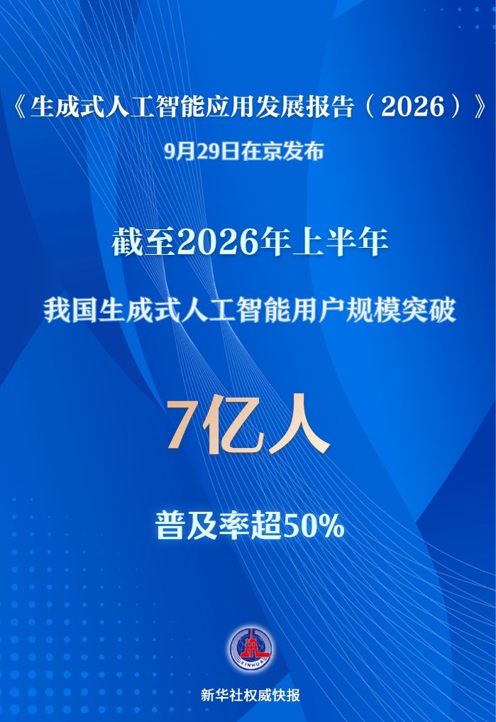 我国生成式人工智能用户规模突破7亿人