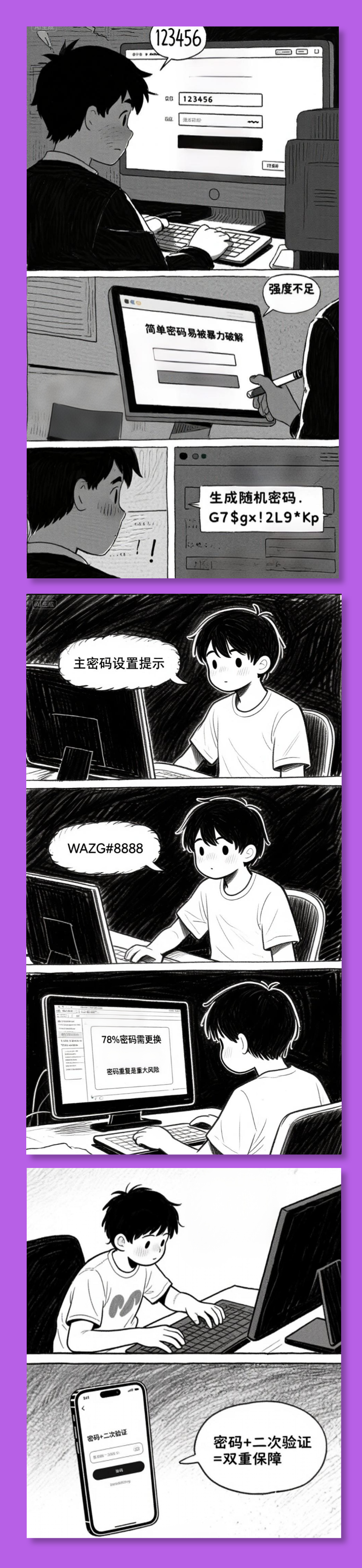AI漫画丨密码怎么设置才安全？